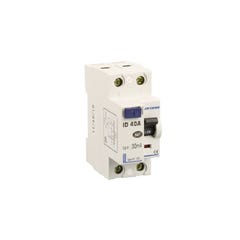 Interrupteur différentiel 40A - 1P+N - 30mA - type AC - Eur'ohm 23040 0