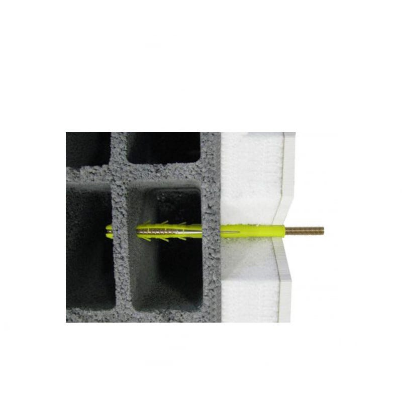 Sachet de 2 chevilles radiateur léger ING Fixations - Pour doublage plaque de plâtre + isolant - Longueur 200mm 1