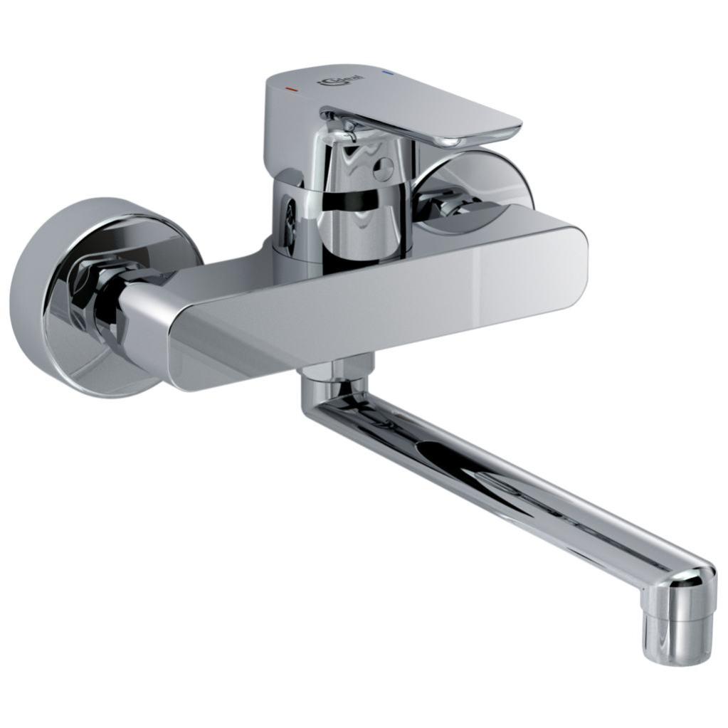 Ideal Standard - Mitigeur évier mural KHEOPS bec orientable chromé - B0758AA