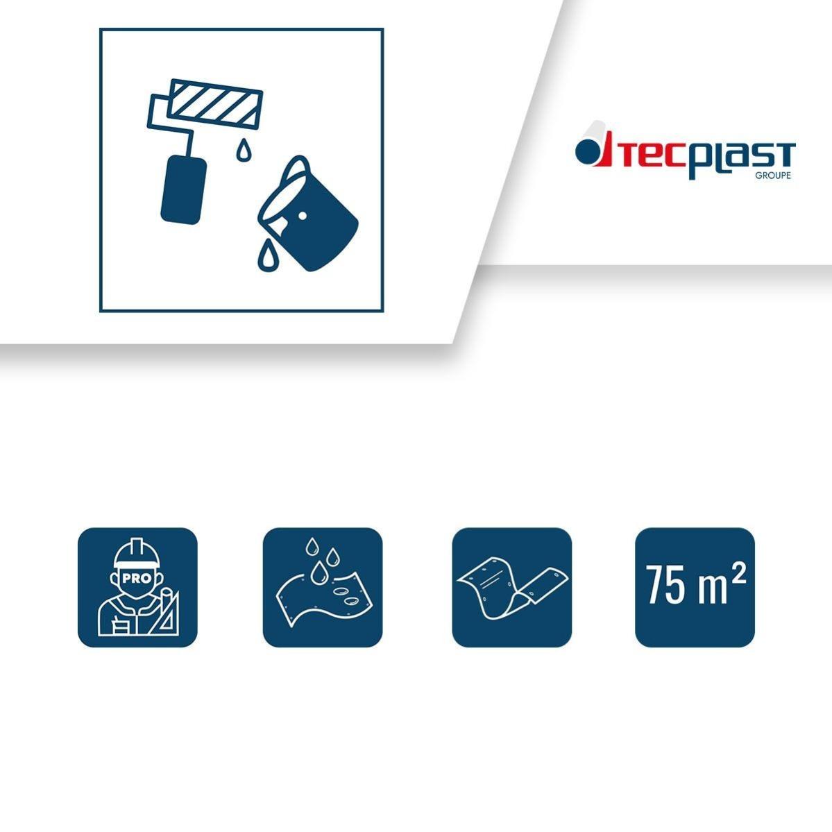 Bâche peinture en ROULEAU 3x25 m Haute Qualité TECPLAST 80RPE