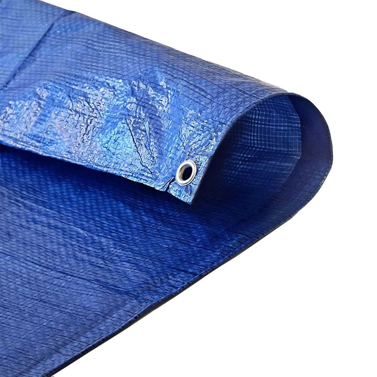 Bâche de Protection 2x3 m - TECPLAST 150MU - Bleue et Verte - Haute Qualité - Bâche d'extérieur imperméable avec oeillets 3