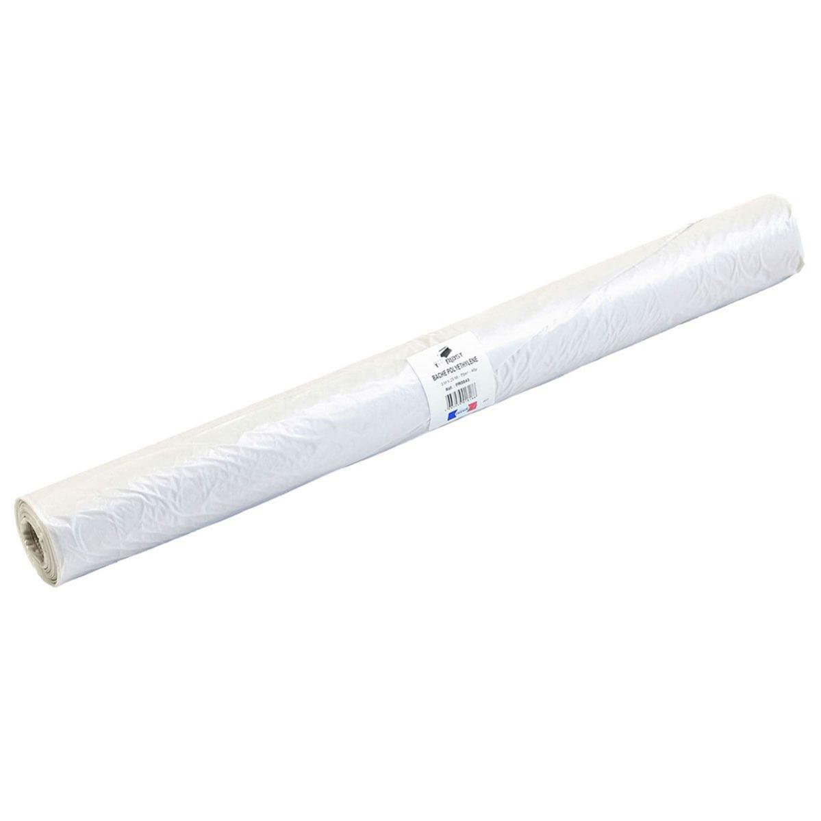 Bâche peinture en ROULEAU 3x25 m – Economique TECPLAST 40RPE - Rouleau plastique de protection pour sol et meuble - Made in France