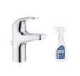Start Curve mitigeur lavabo S Grohe Quickfix + Nettoyant robinetterie Grohe GroheClean