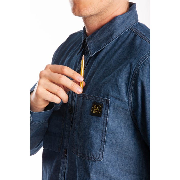 Chemise de travail en jeans MATT BLEU S 2