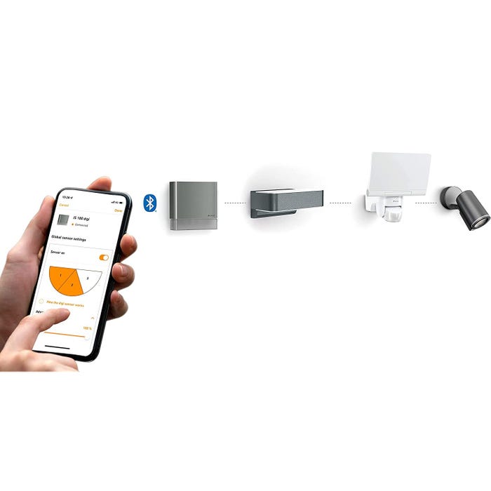 Détecteur de mouvement Steinel IS 180 digi blanc, 180° max. 8m, Bluetooth Mesh, réglable via Connect App 2