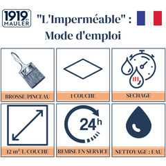 Saturateur bois Teck pour 15m² monocouche 1L L'Imperméable 1919 BY MAULER 2