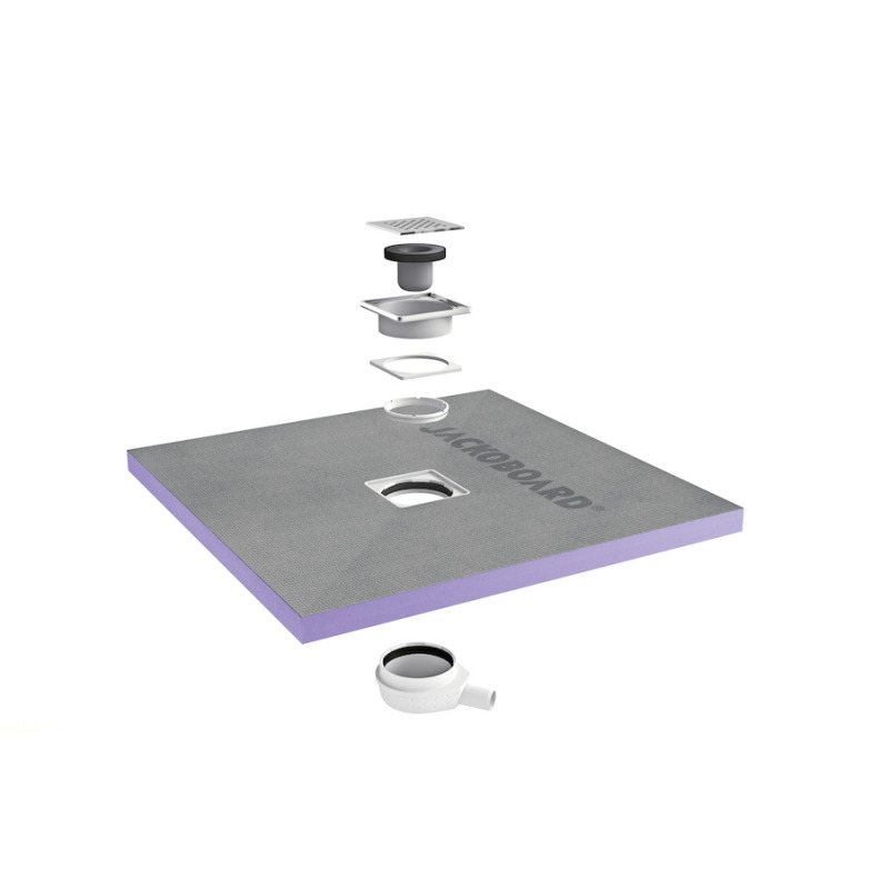 Jackon Receveur de douche à carreler Aqua Centré 900x900x40mm siphon horizontal offert (4512087 + 4512007)