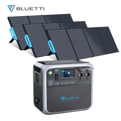 POWEROAK BLUETTI Kit de générateur solaire AC200P Groupe électrogène portable 2000Wh avec 3xPV200 200W panneaux solaires monocristallins 5