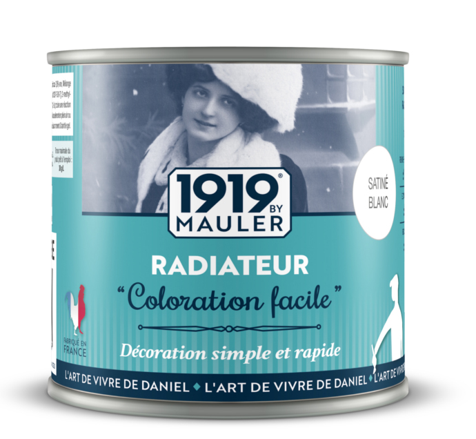 Peinture radiateur blanc 0.5L 1919 BY MAULER : jusqu'à 80°C sans ramollir, ni jaunir, ni craqueler