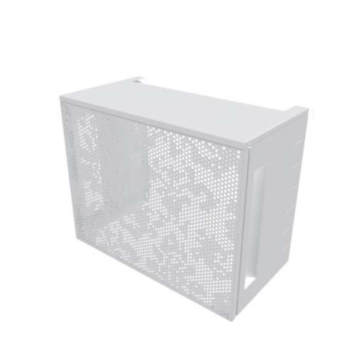 Cache Clim en Aluminium Thermolaqué ATOLE | H. 1100 x L. 1100 x P. 64 cm| Blanc RAL9010 | Ref. HCI201HBL | Taille XXL