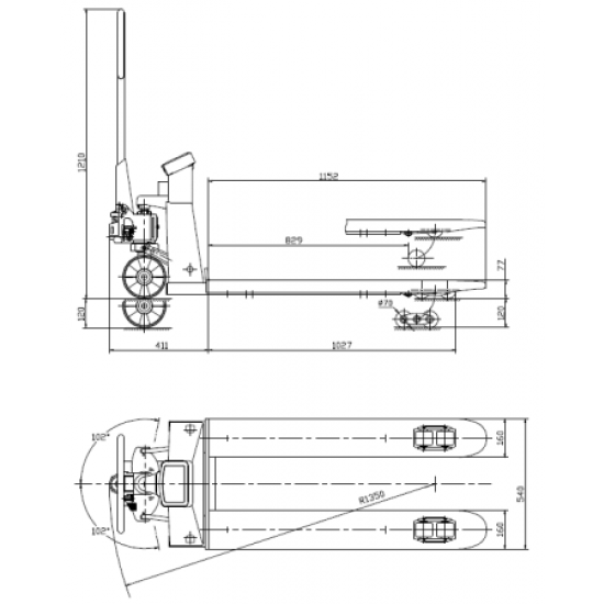 Transpalette peseur HOLZMAN - HUB25KG