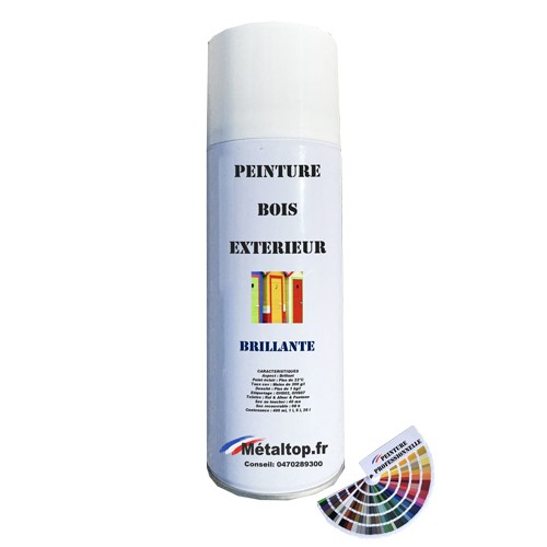 Peinture Bois Exterieur - 0.4 L - Bombe 400 mL - Metaltop - 7006 - Gris beige