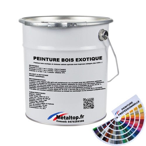 Peinture Bois Exotique - Metaltop - Brun sépia - RAL 8014 - Pot 25L 0