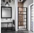 Schulte porte de douche pivotante, 80 x 192 cm, verre 5 mm transparent anticalcaire, sérigraphie verrière, style industriel, profilé noir