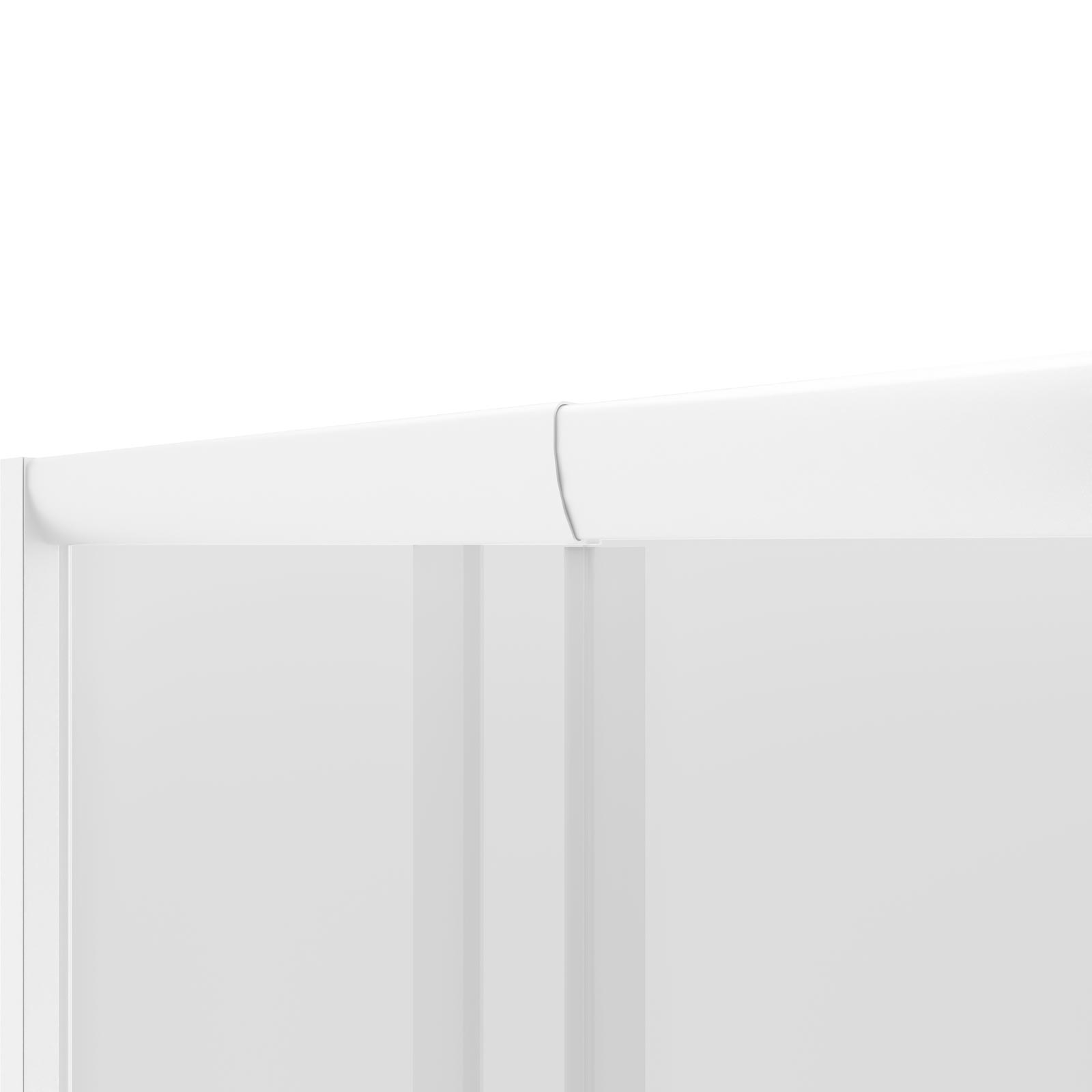 Schulte paroi de douche acces d'angle droit avec portes coulissantes, 80x80 - 90x90 cm x 180 cm, verre 4mm, blanc, sérigraphie bandes transversales 7