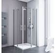 Schulte accès d'angle droit avec portes de douche battantes, 80 x 80 x 192 cm, verre 5 mm transparent anticalcaire, profilé alu-argenté