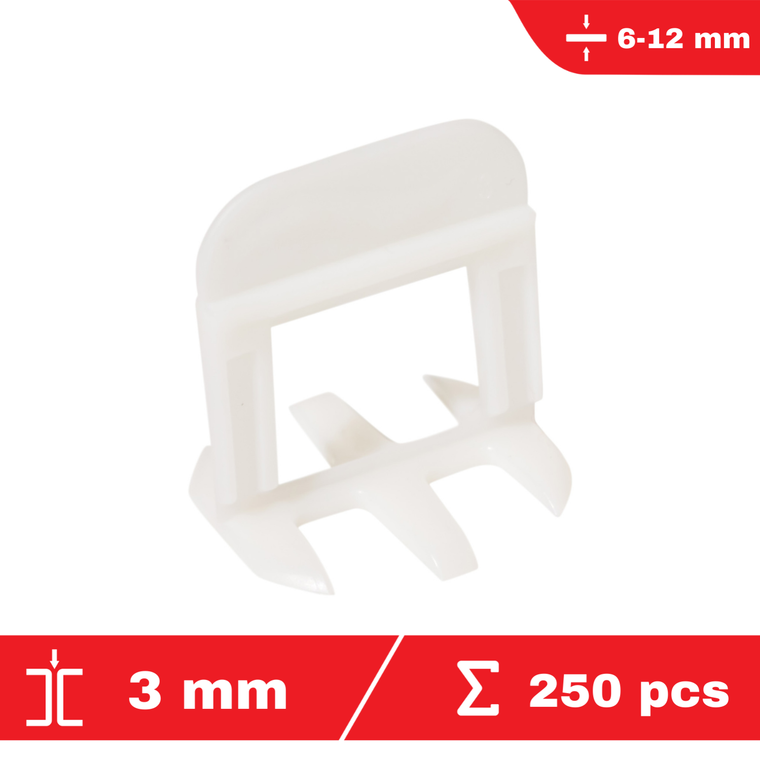 Lot de 250 croisillons à cale autonivelants CLIP-IT 3mm - système de nivellement de carrelage - FLAT-PRO