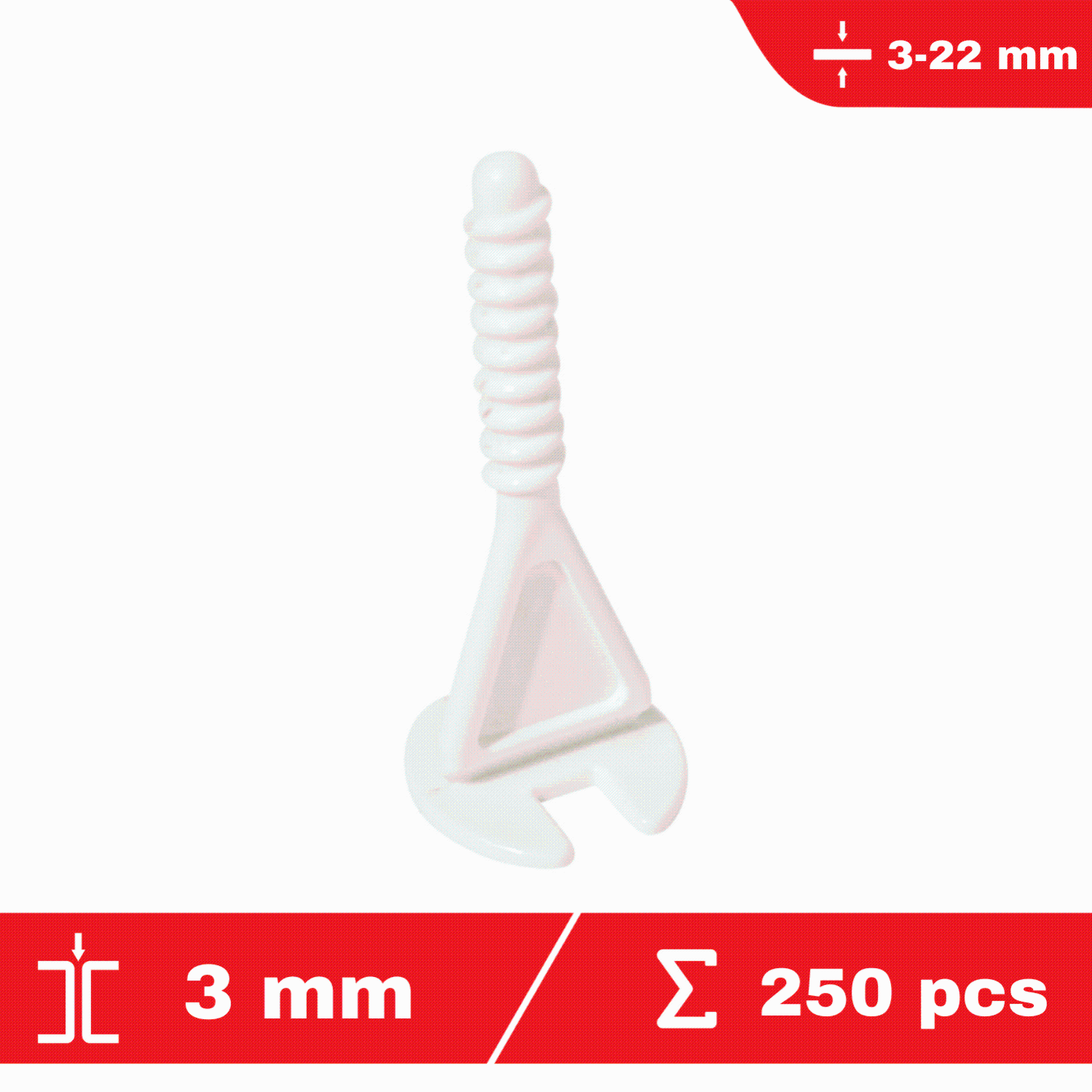 Lot de 250 croisillons à cadran autonivelants TWIST-IT 3mm - système de nivellement de carrelage - FLAT-PRO