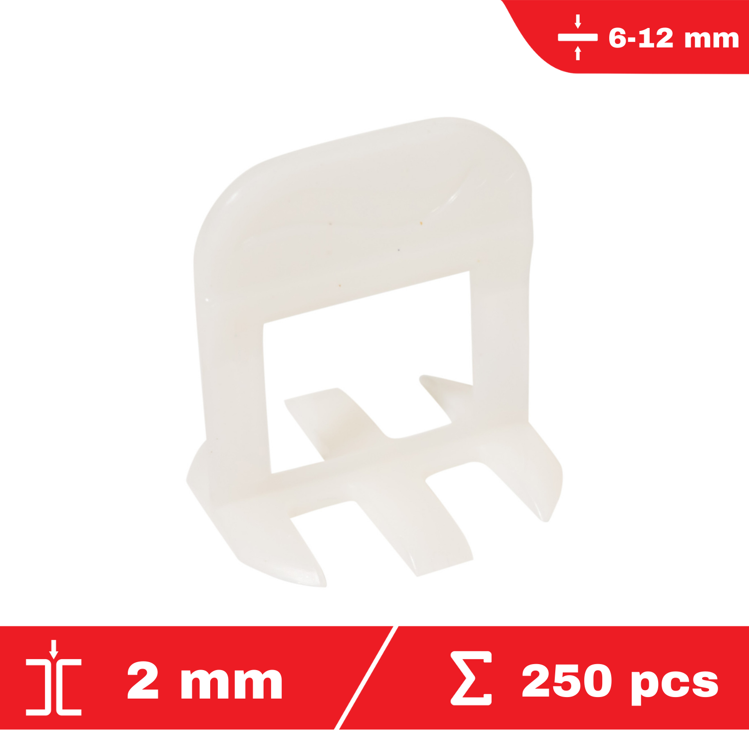 Lot de 250 croisillons à cale autonivelants CLIP-IT 2mm - système de nivellement de carrelage - FLAT-PRO
