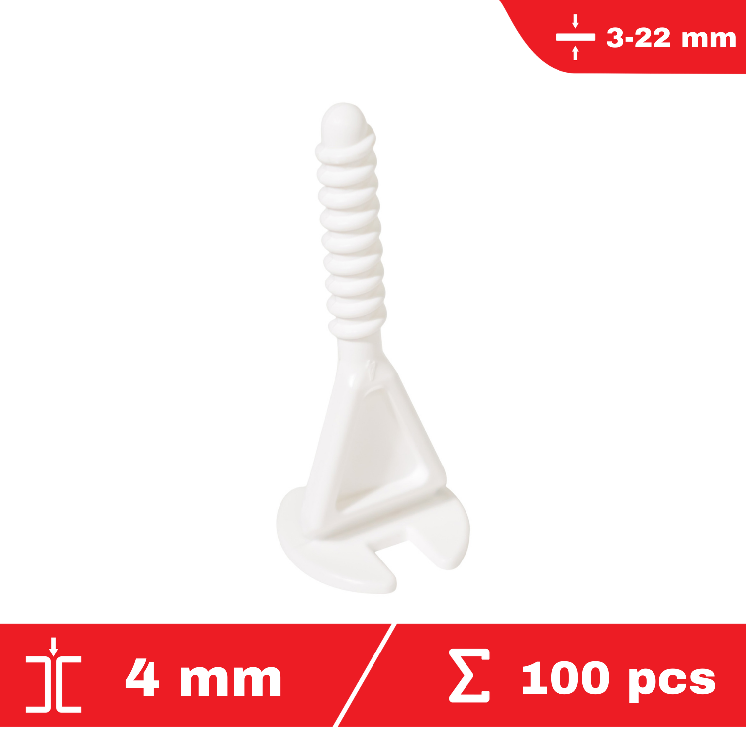 Lot de 100 croisillons à cadran autonivelants TWIST-IT 4mm - système de nivellement de carrelage - FLAT-PRO