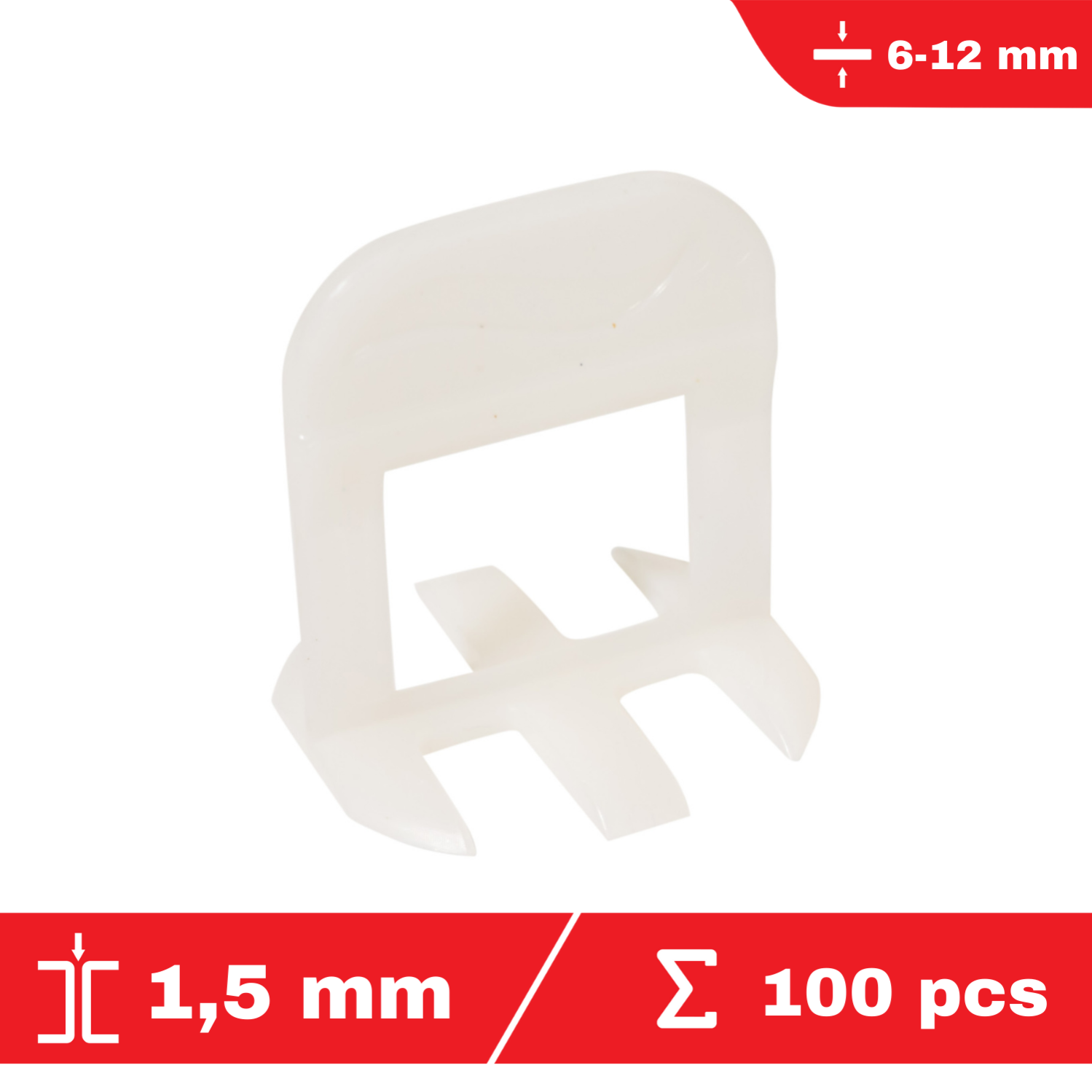 Lot de 100 croisillons à cale autonivelants CLIP-IT 1,5mm - système de nivellement de carrelage - FLAT-PRO