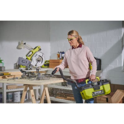 Pack RYOBI Aspirateur d'atelier 18V One Plus R18PV-0 - 1 Batterie 3.0Ah High Energy - 1 Chargeur ultra rapide 2