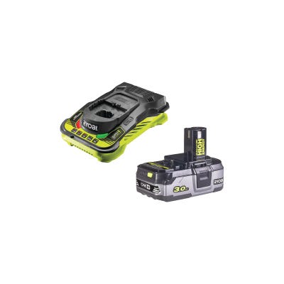 Pack RYOBI Nettoyeur de sol 18V OnePlus - Avec brosse pour joints RY18PCA-0 - 1 Batterie 3.0Ah High Energy - 1 Chargeur ultra rapide