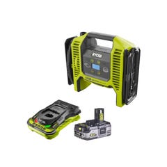Pack RYOBI Gonfleur compresseur 18V R18MI-0 - 1 Batterie 3.0Ah High Energy - 1 Chargeur ultra rapide 0