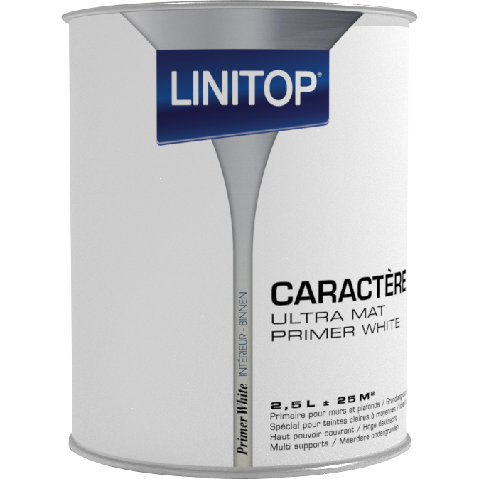 Peinture ultra mat pour murs et plafonds Owatrol LINITOP CARACTÈRE Primer White (li47) 2.5 litres 1