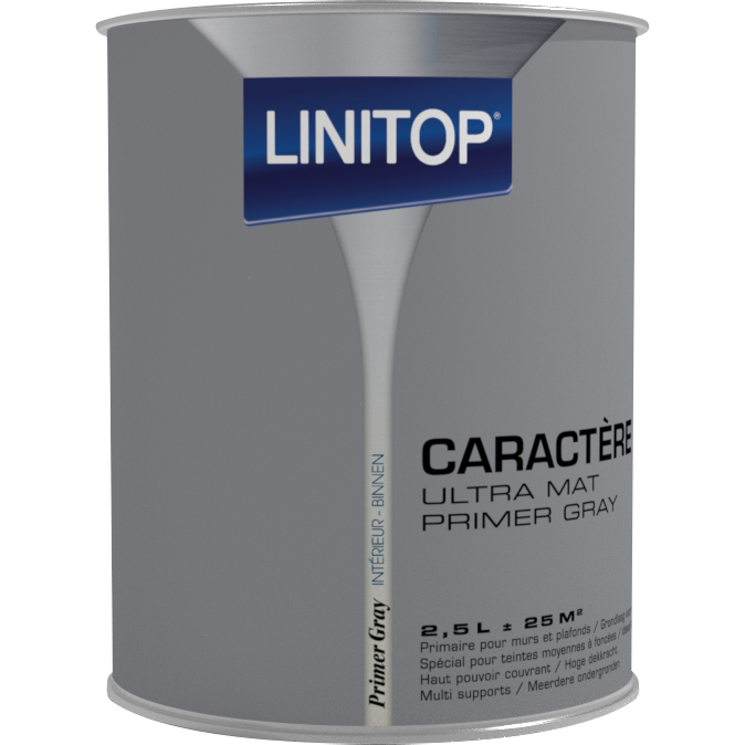 Peinture ultra mat pour murs et plafonds Owatrol LINITOP CARACTÈRE Primer Gray (li46) 2.5 litres 1
