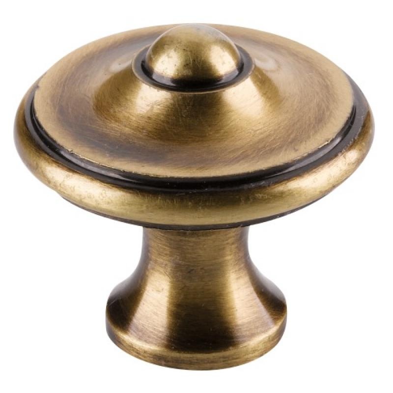 Bouton rond rustique Ø 25 mm acier finition fer poli