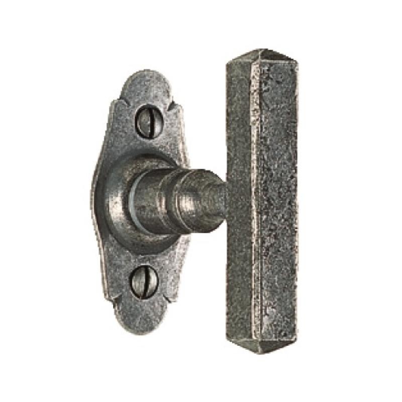 Bouton sur platine finition fer cémenté patiné Bellac