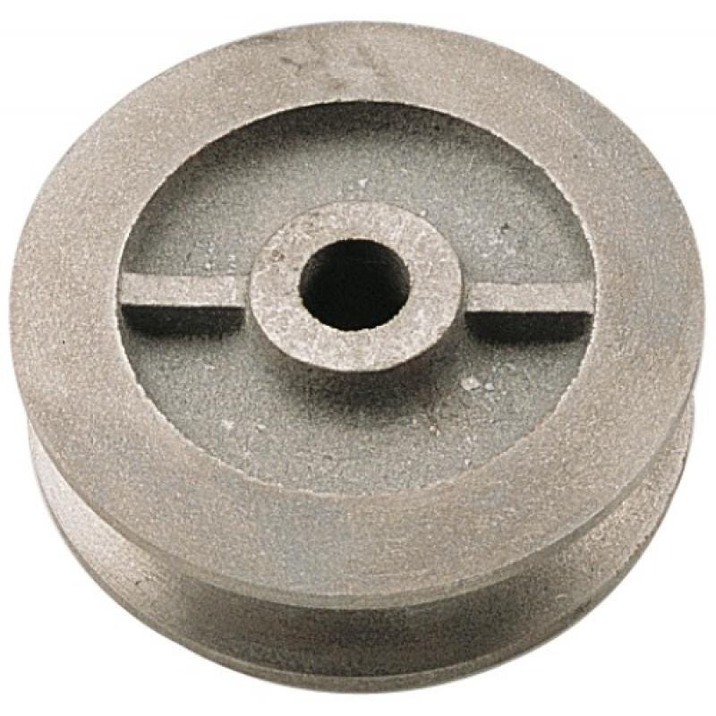 Galet en fonte à gorge carrée diamètre 80 mm pour porte coulissante sur fer plat 0