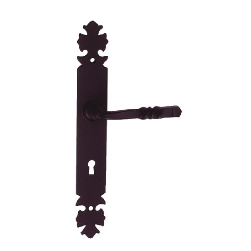 Ensemble rustique sur plaque finition fer noir Bourgogne condamnation