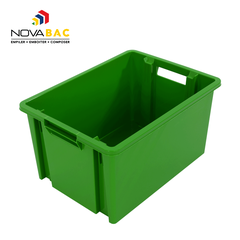 Bac gerbable et emboîtable en polypropylène Novabac coloris vert émeraude 30 litres 0