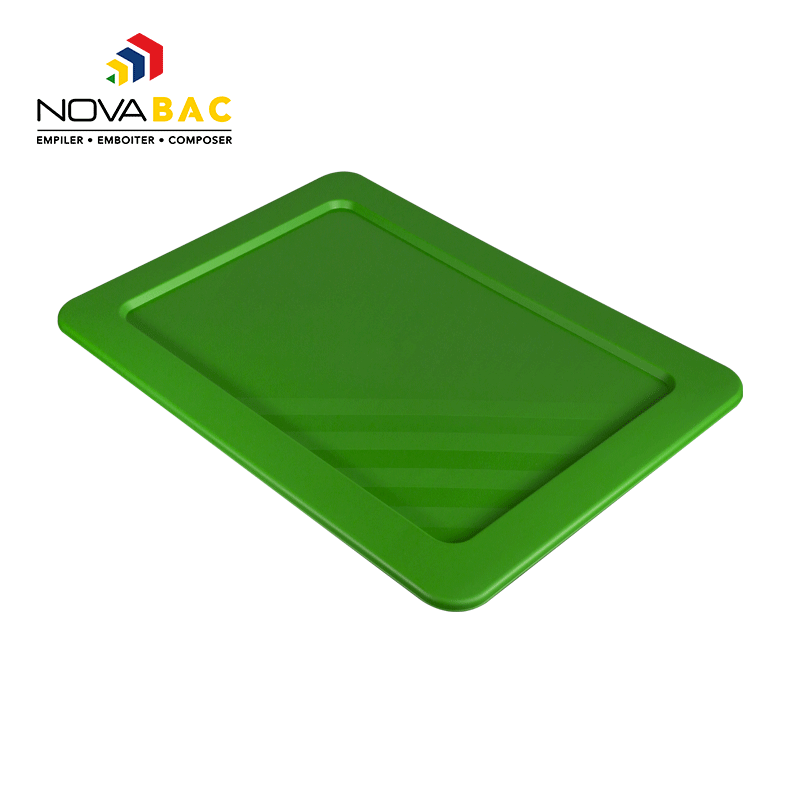 Couvercle pour bacs gerbables Novabac coloris vert émeraude 30 litres 1