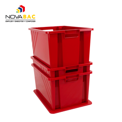 Bac gerbable et emboîtable en polypropylène Novabac coloris rouge 54 litres 4