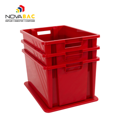 Bac gerbable et emboîtable en polypropylène Novabac coloris rouge 54 litres 3