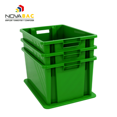 Bac gerbable et emboîtable en polypropylène Novabac coloris vert émeraude 54 litres 2