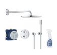 Robinet douche thermostatique encastrable Grohe Grohtherm Cube Rainshower Allure 230 + Nettoyant robinetterie Grohe GroheClean