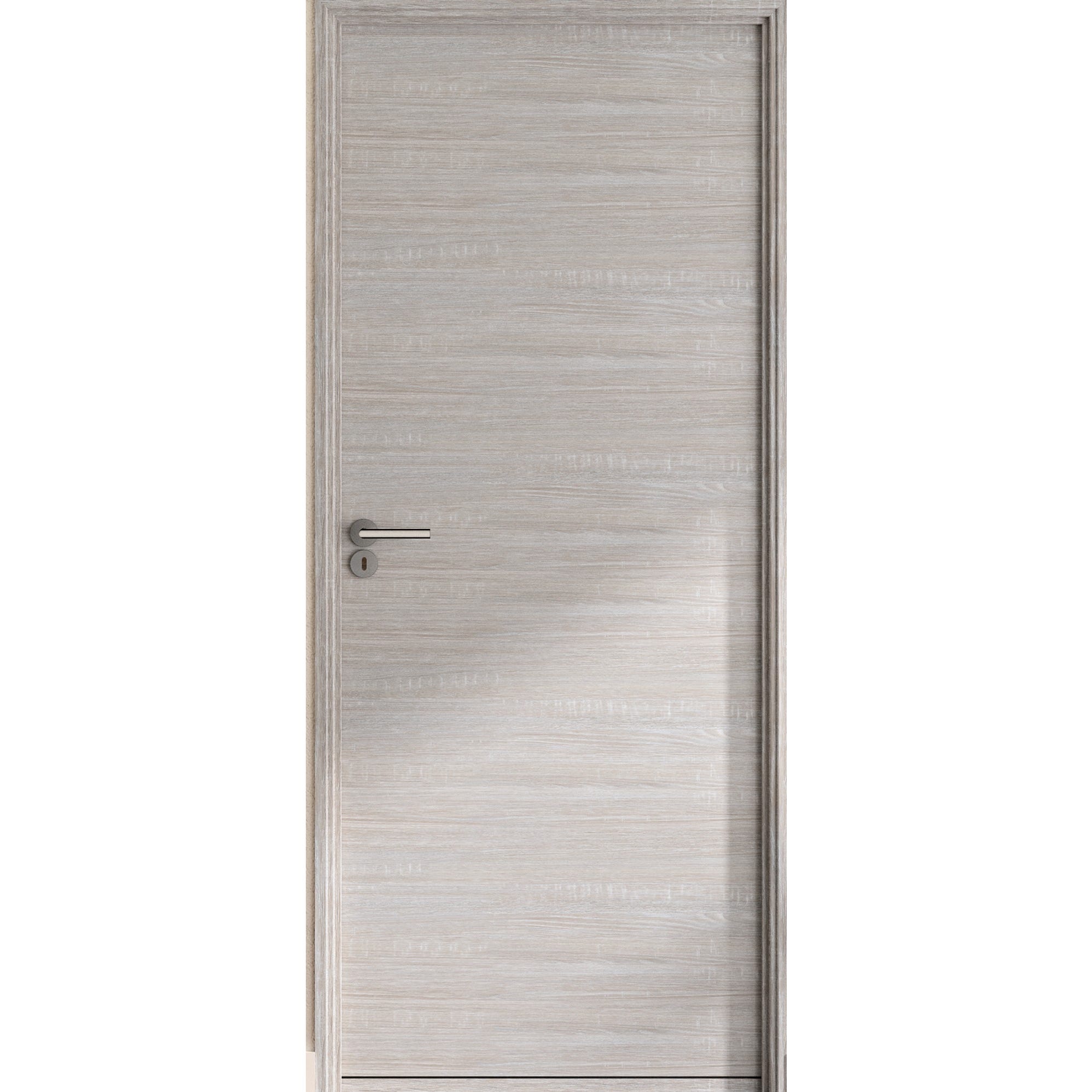 Bloc Porte ajustable décor chêne gris clair BILBAO - poussant Droit - H 204 x L 83 cm 1