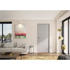 Bloc Porte ajustable décor chêne gris clair BILBAO - poussant Droit - H 204 x L 83 cm