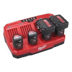 Chargeur Multibays séquentiel 4 batteries 12V Milwaukee M12 C4 4932430554 1