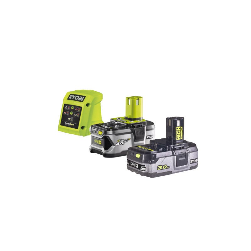 Pack RYOBI Nettoyeur de sol 18V OnePlus RY18PCB-140 - 1 Batterie 3.0Ah High Energy - 1 Batterie 4.0 Ah - Chargeur 2