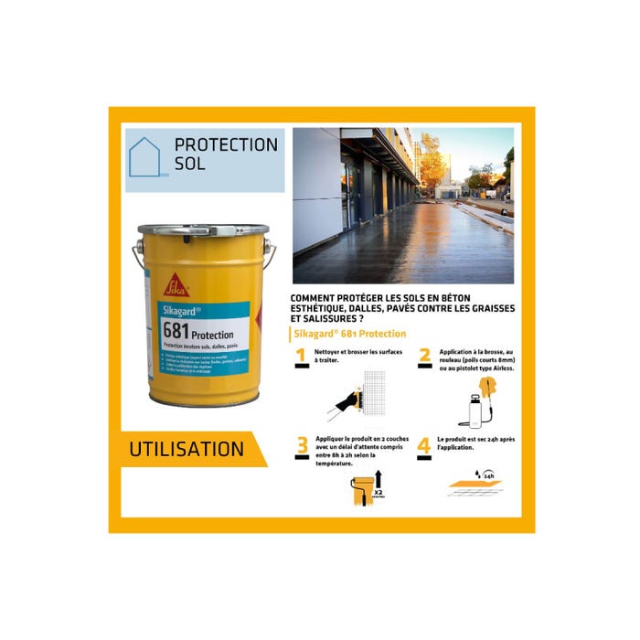 Lot de 2 protections incolores pour sols SIKA Sikagard 681 Protection - 11L 3