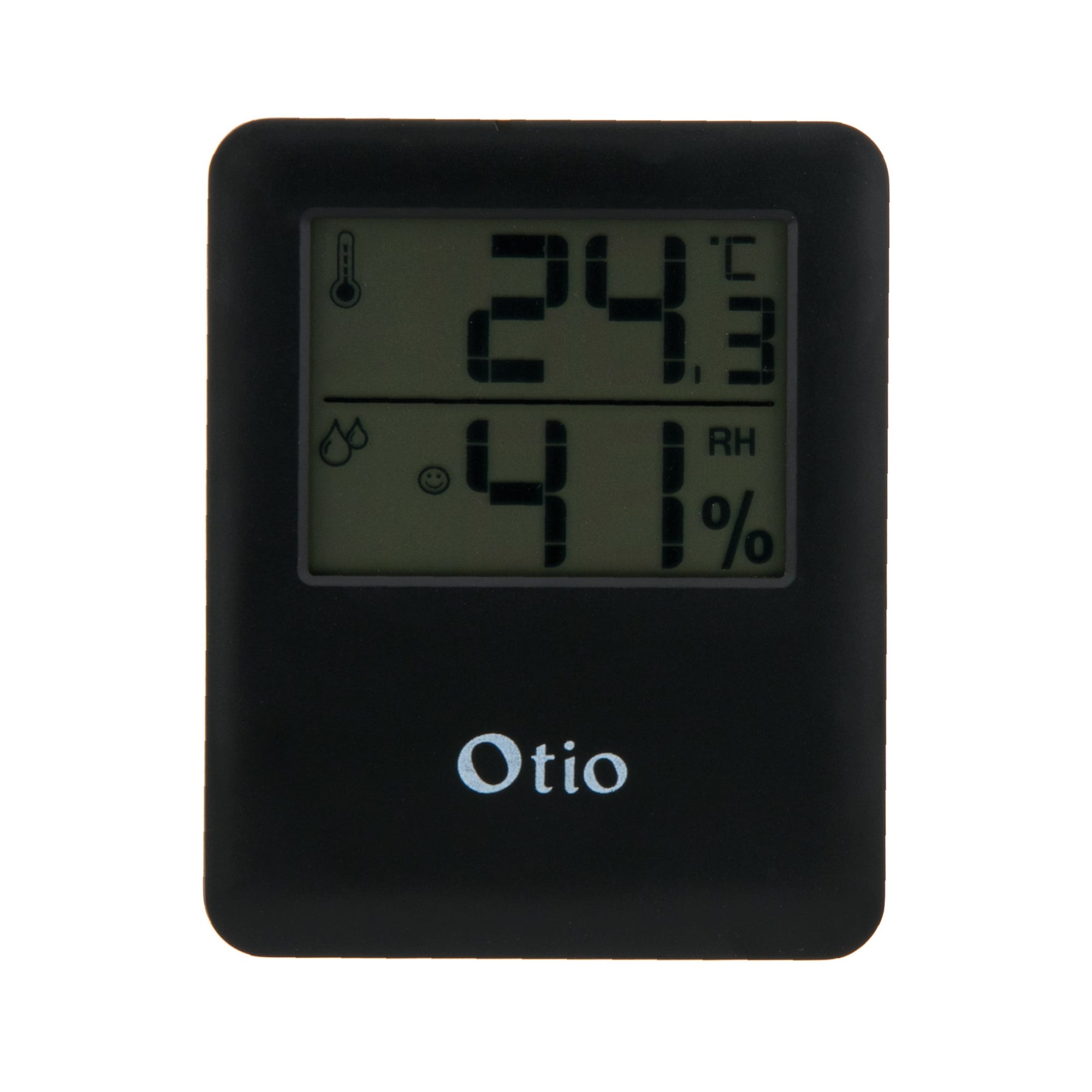 Thermomètre hygromètre digital intérieur noir - Otio 1