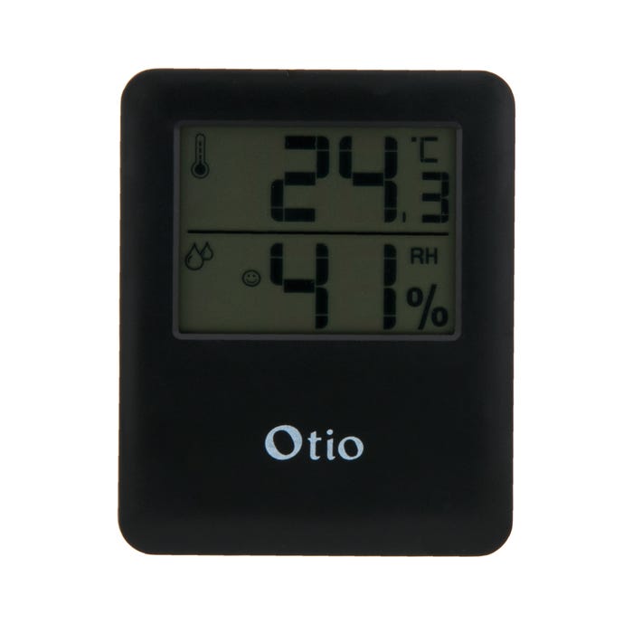 Thermomètre hygromètre digital intérieur noir - Otio 1