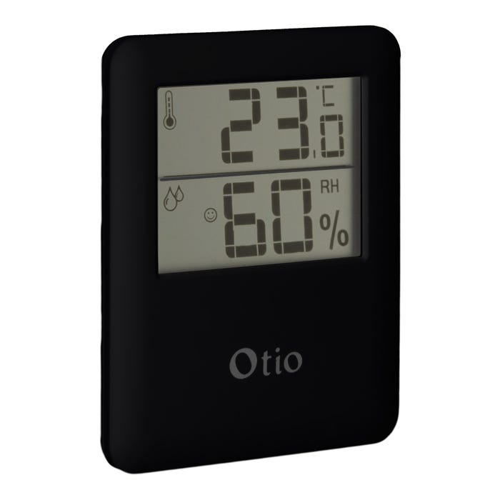 Thermomètre hygromètre digital intérieur noir - Otio 0