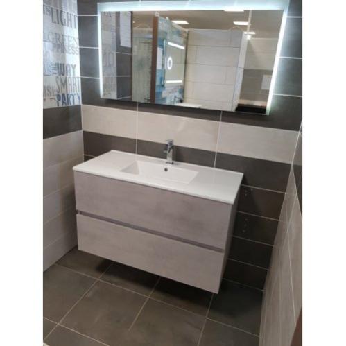 Meuble simple vasque NOLITA Béton - 100 cm