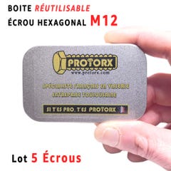 Ecrou Hexagonal M12 : Boite 5 Pcs en Acier Inoxydable | HU - DIN934 - Inox A2 | (Diam.int = 12mm x Diam.ext = 19mm) 4
